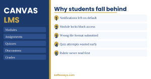 canvas LMS dashboard modules assignments grades navigation university student