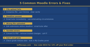 common moodle errors and fixes