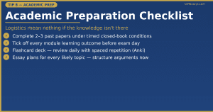 proctored exam academic preparation checklist for students