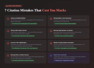 Common citation mistakes students make in APA MLA Harvard referencing
