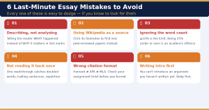 common last minute essay mistakes to avoid under deadline pressure UK students