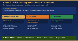 how to analyse essay question quickly command words planning one day deadline