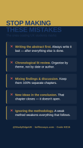 dissertation help UK students mistakes costing you marks