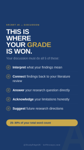 dissertation help UK students discussion chapter analysis first class grade university