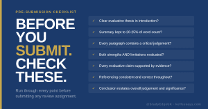 pre-submission checklist step by step university students before submitting