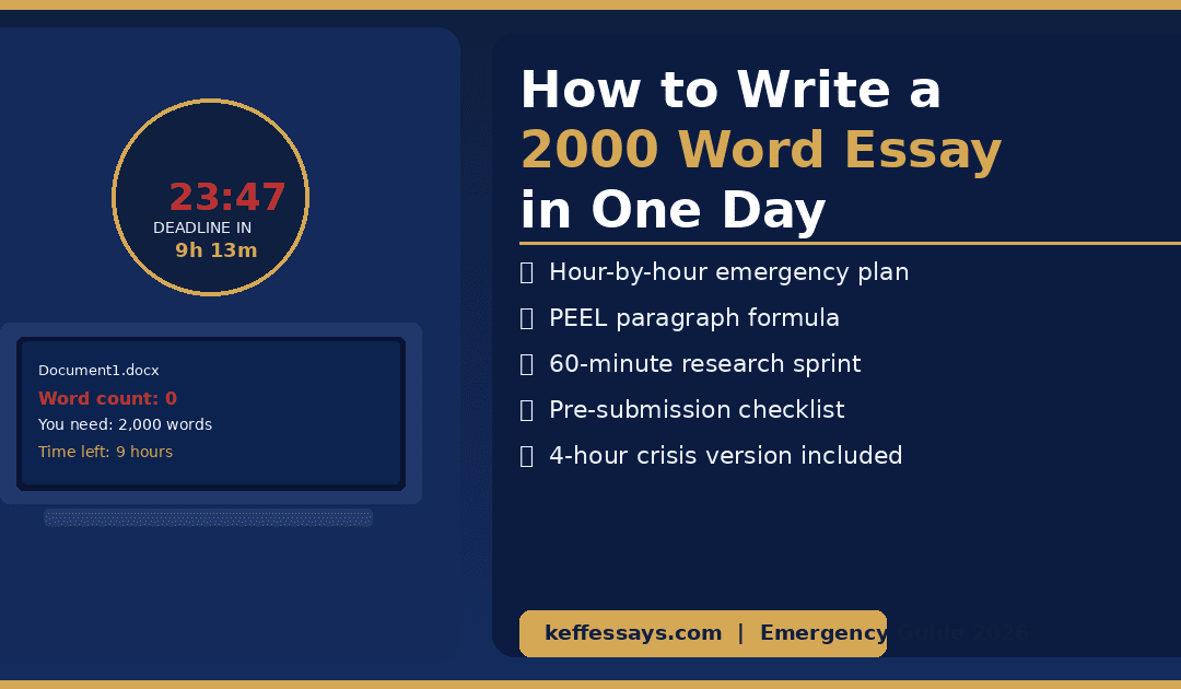 How to Write a 2000 Word Essay in One Day: The Complete Emergency Guide (2026)